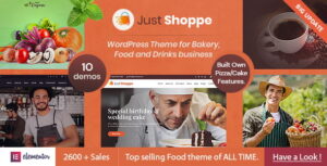 Justshoppe Theme – Elementor Cake Bakery WordPress Websites