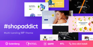 Shopaddict Theme – 16 Ready WordPress Landing Pages Theme