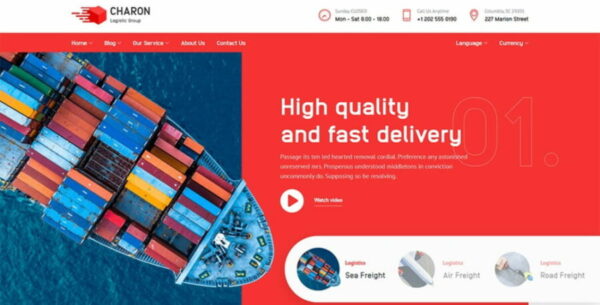 Charon Theme – Logistic, Transport and Cargo Company by Xtemos