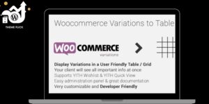 Woocommerce Variations to Table – Grid